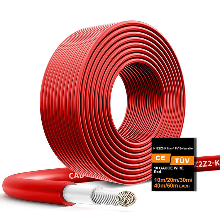 Basa Rinorema Kuvigwa Kwepasi Rakabvumidzwa 6mm2 Red Solar Line